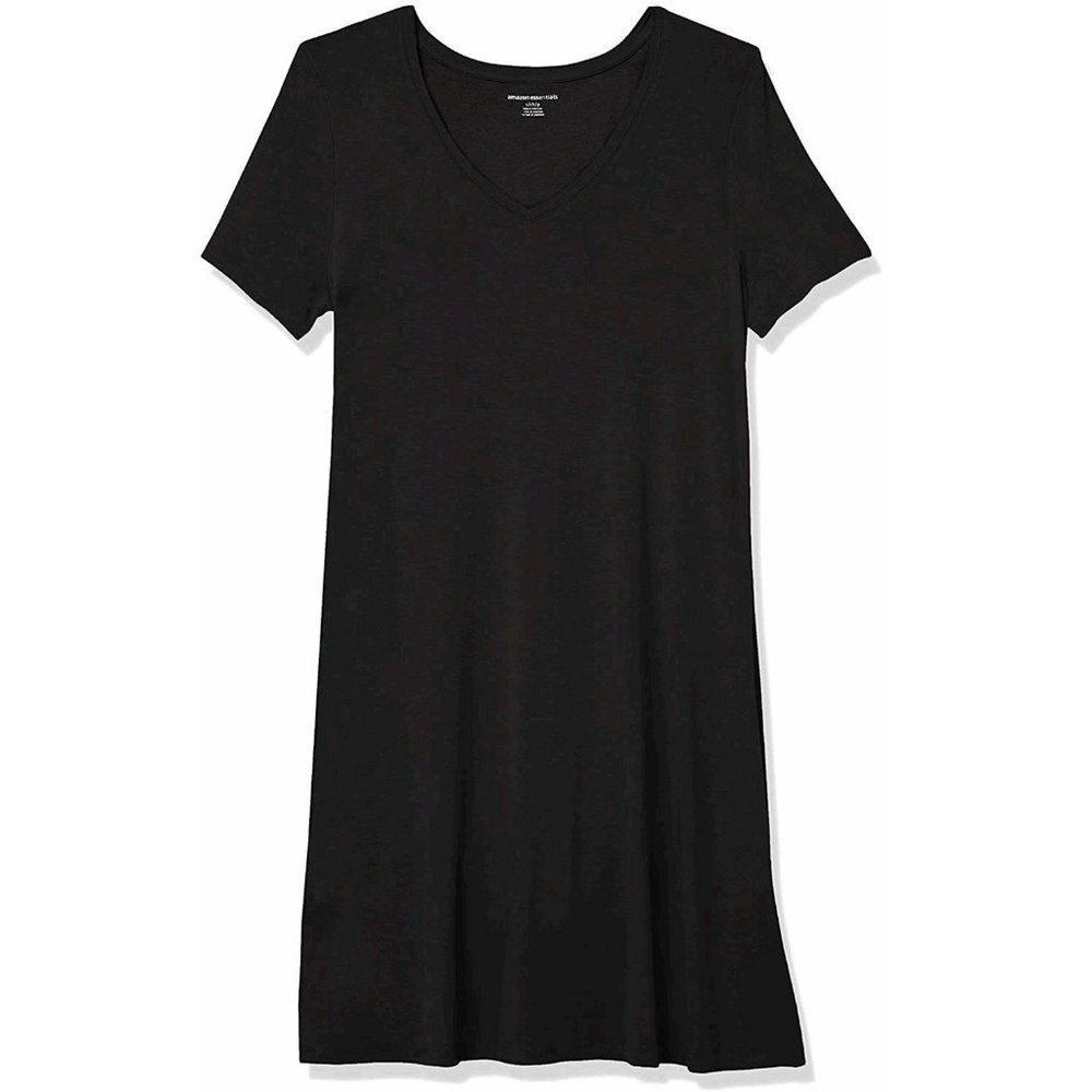 Amazon Essentials Black T-Shirt Dress Short Sleeve Size S LBD - Picture 4 of 6